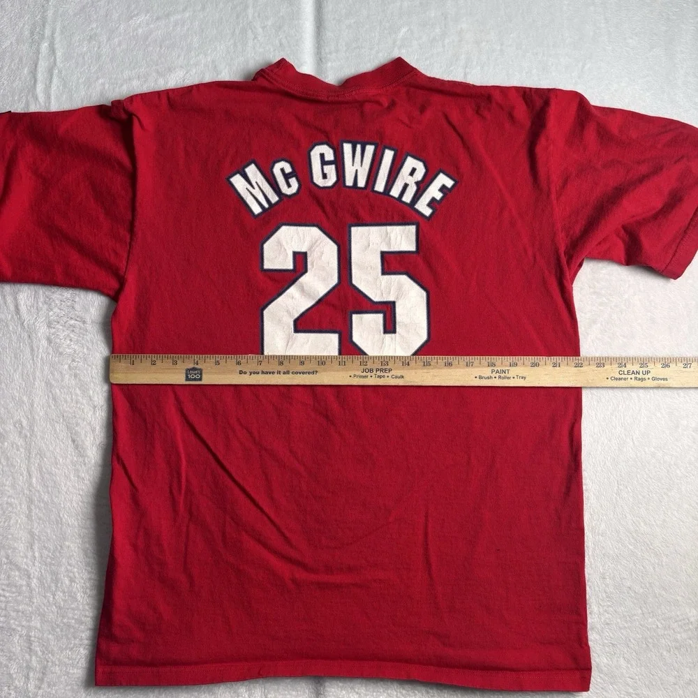 VTG Starter St. Louis Cardinals McGwire 1997 Red Short Sleeve Shirt Men's L *